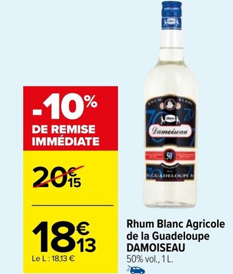 Carrefour Market Rhum Blanc Agricole de la Guadeloupe DAMOISEAU 50% vol., 1 L. offre