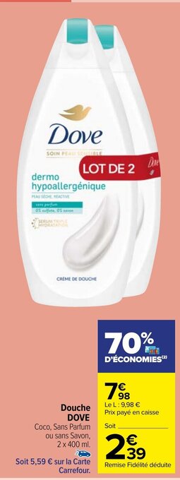 Carrefour Market Douche DOVE offre