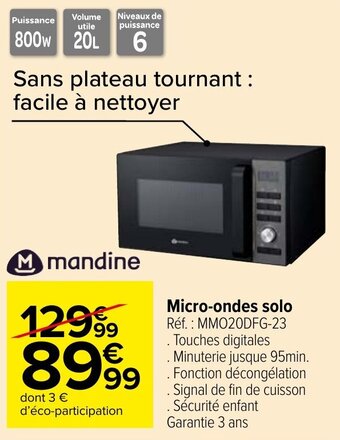 Carrefour Market Micro-ondes solo offre