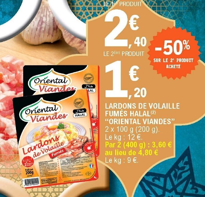 Promo Lardons de Volaille fumés Halal chez E.Leclerc