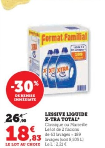 Hyper U LESSIVE LIQUIDE X-TRA TOTAL offre