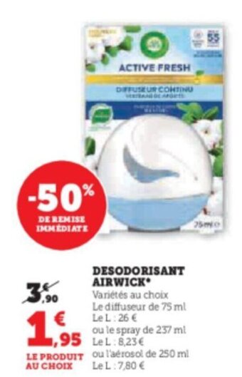 Hyper U DESODORISANT AIRWICK offre