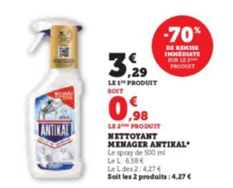 Hyper U NETTOYANT MENAGER ANTIKAL* offre