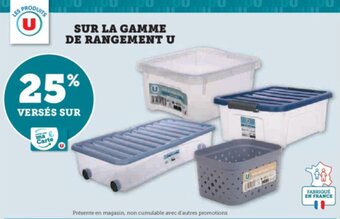 Hyper U SUR LA GAMME DE RANGEMENT U offre