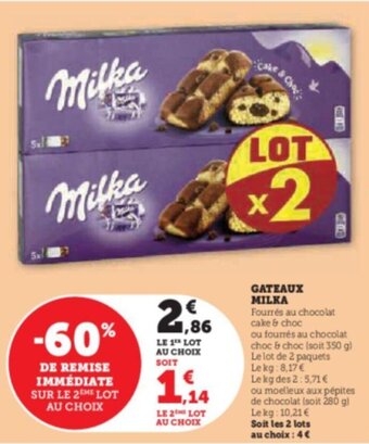 Hyper U GATEAUX MILKA offre