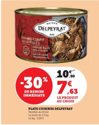 Hyper U PLATS CUISINES DELPEYRAT offre