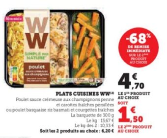 Hyper U PLATS CUISINES WW offre