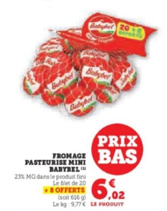 Hyper U FROMAGE PASTEURISE MINI BABYBEL (4) offre