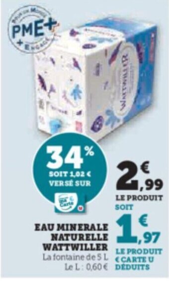 Hyper U EAU MINERALE NATURELLE WATTWILLER offre