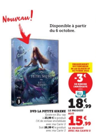 Hyper U DVD LA PETITE SIRENE offre