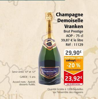 Colruyt Demoiselle vranken champagne offre