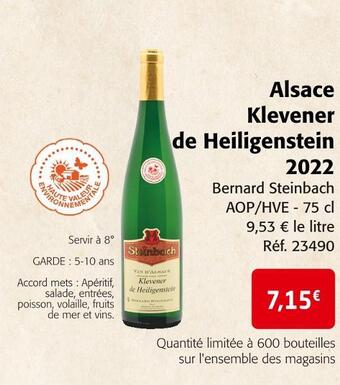Colruyt Alsace klevener de heiligenstein 2022 offre