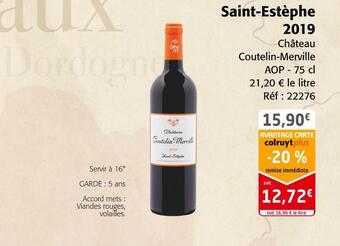 Colruyt Château coutelin-merville saint-estèphe 2019 offre