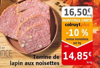 Colruyt Terrine de lapin aux noisettes offre