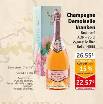 Colruyt Demoiselle vranken champagne offre