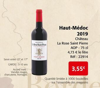 Colruyt Château la rose saint pierre haut-médoc 2019 offre