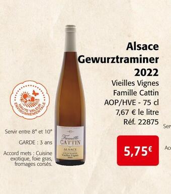 Colruyt Famille cattin alsace gewurztraminer 2022 offre