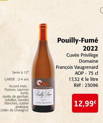 Colruyt Domaine françois vaugrenard pouilly-fumé 2022 offre