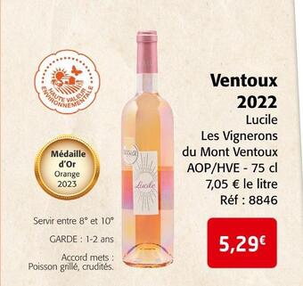 Les vignerons du mont ventoux ventoux 2022