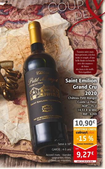 Colruyt Château petit mangot saint emilion grand cru 2020 offre