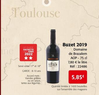 Colruyt Domaine de brazalem buzet 2019 offre