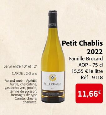 Colruyt Famille brocard petit chablis 2022 offre