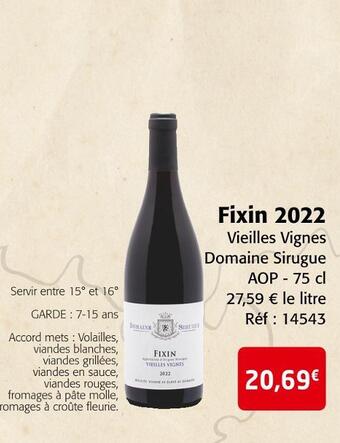Colruyt Domaine sirugue fixin 2022 offre