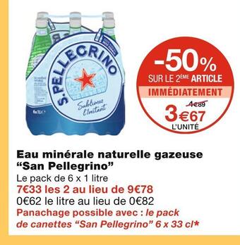 San pellegrino eau minérale naturelle gazeuse