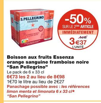 San pellegrino boisson aux fruits essenza orange sanguine framboise noire
