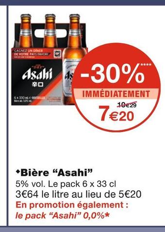 Monoprix Asahi bière offre