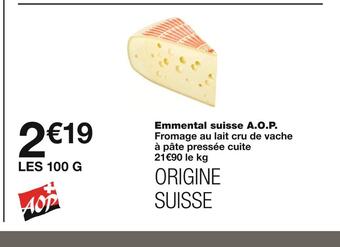 Monoprix Emmental suisse a.o.p offre