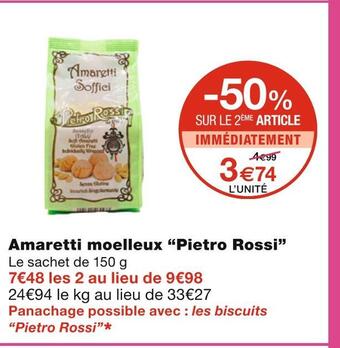 Monoprix Pietro rossi amaretti moelleux offre