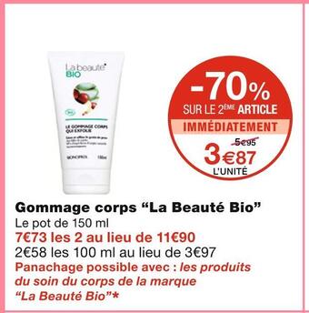 Monoprix La beauté bio gommage corps offre