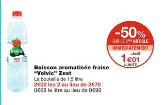Monoprix Volvic boisson aromatisée fraise zest offre