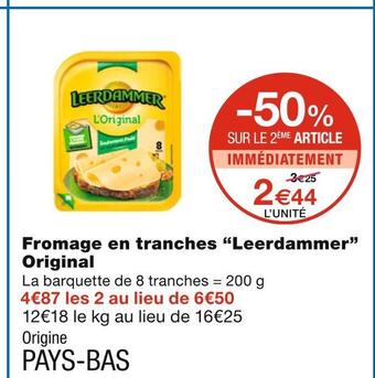 Monoprix Leerdammer fromage en tranches original offre