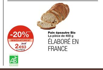 Monoprix Pain épeautre bio offre