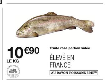 Monoprix Truite rose portion vidée offre