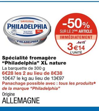 Monoprix Philadelphia spécialité fromagère xl nature offre