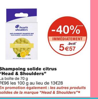 Monoprix Head & shoulders shampoing solide citrus offre