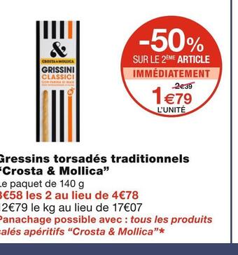 Crosta & mollica gressins torsadés traditionnels