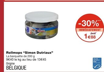 Monoprix Simon dutriaux rollmops offre