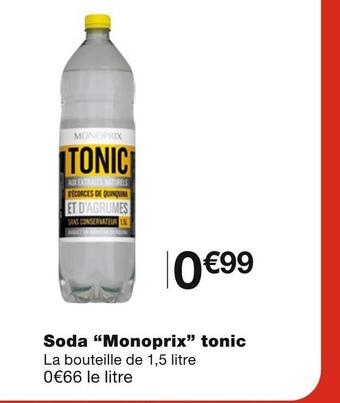 Monoprix Monoprix soda tonic offre