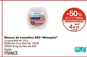 Monoprix Monoprix rosace de crevettes asc offre