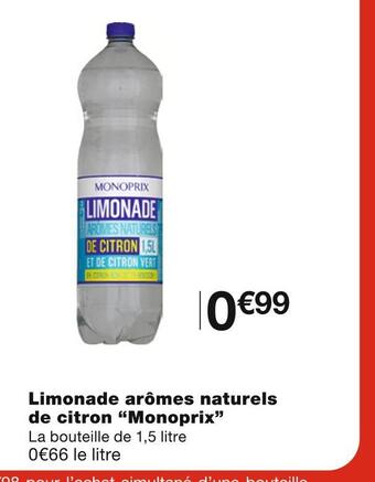 Monoprix limonade arômes naturels de citron