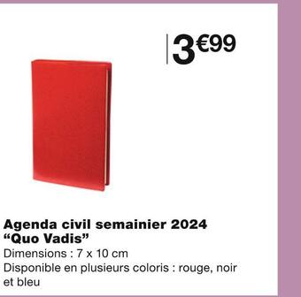 Quo vadis agenda civil semainier 2024