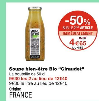 Monoprix Giraudet soupe bien-être bio offre