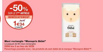 Monoprix Monoprix bébé maxi rectangle offre