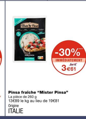 Monoprix Mister pinsa pinsa fraîche offre