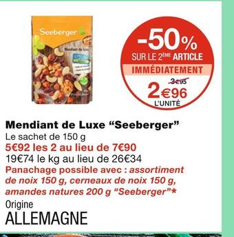 Monoprix Seeberger mendiant de luxe offre