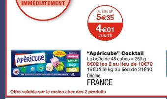 Monoprix Apéricube apéricube cocktail offre